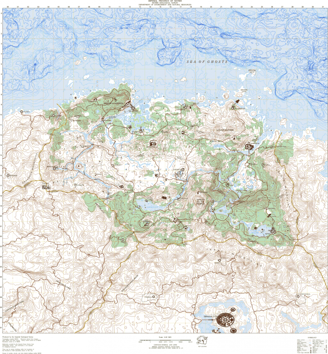 Skyrim Topographical Map