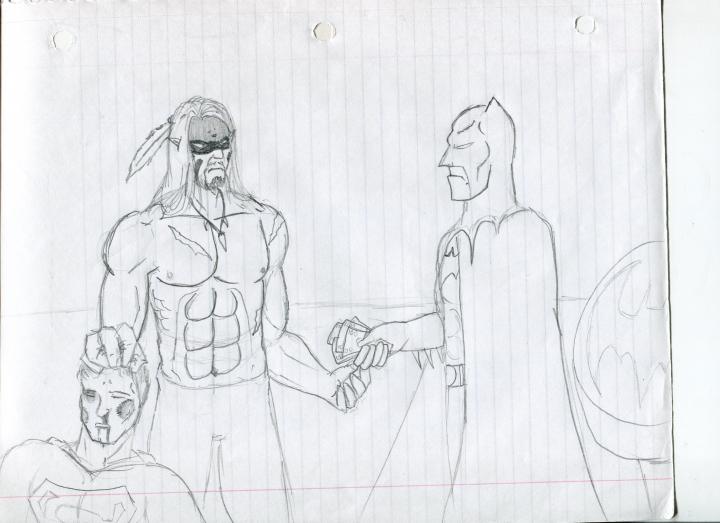 College Drawing - Batman v Superman Alternate Ending