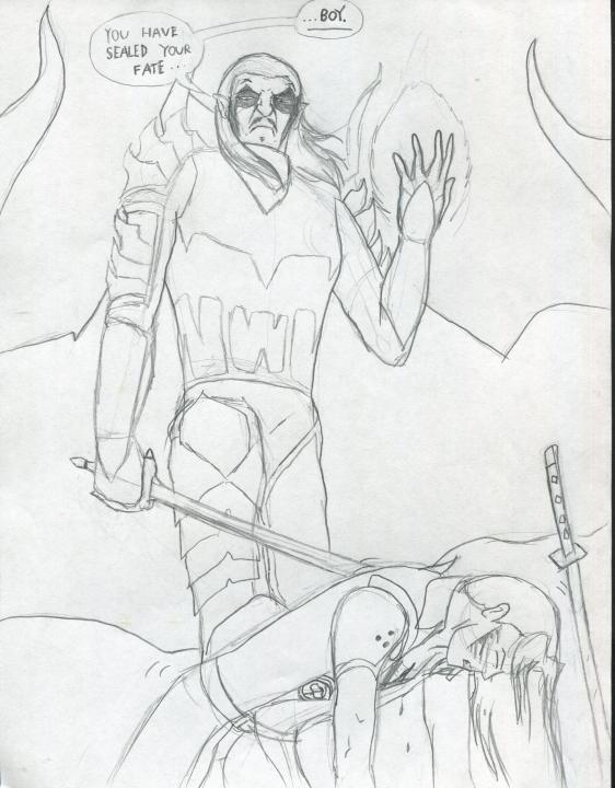 College Drawing - Mirvon Sin versus Sephiroth