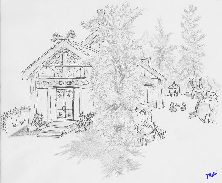 Pencil and Pen Drawing: Lakeview Manor